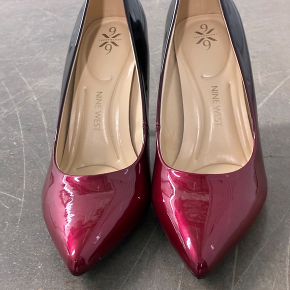 Nine West Patent Leather Colorblock Heel (Rose to Black fade) - Picture 3 of 7
